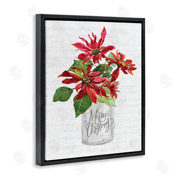 Stupell Industries Lettered And Lined | Merry Christmas Poinsettia Bouquet