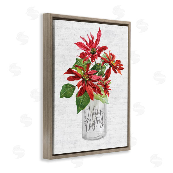 Stupell Industries Lettered And Lined | Merry Christmas Poinsettia Bouquet