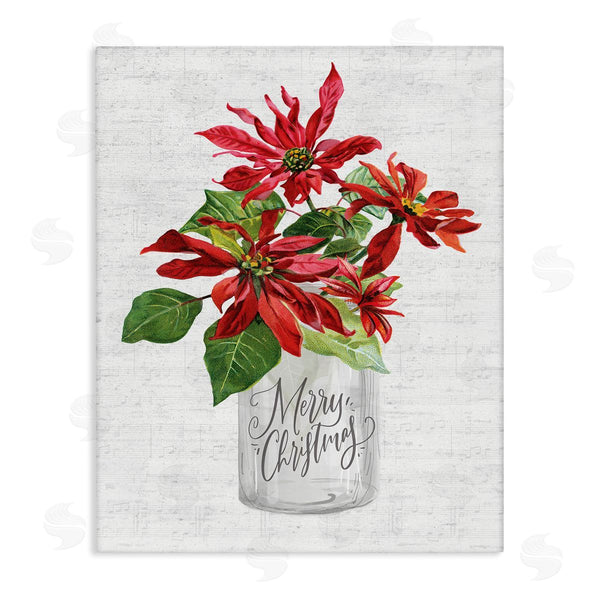 stupell industries Lettered and Lined | Merry Christmas Poinsettia Bouquet