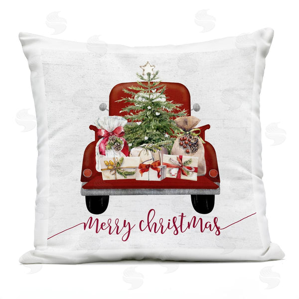 Stupell Industries Lettered And Lined | Merry Christmas Tree Truck Printed Throw Pillow