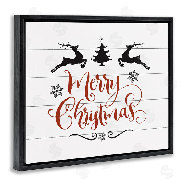 Stupell Industries Lettered And Lined | Merry Christmas With Reindeer