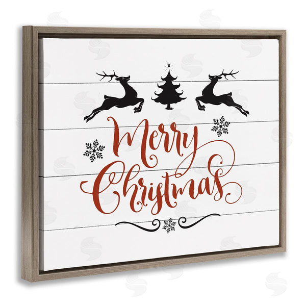 Stupell Industries Lettered And Lined | Merry Christmas With Reindeer