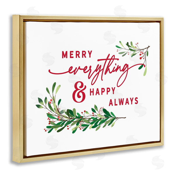 Stupell Industries Lettered And Lined | Merry Everything Happy Always Holiday Phrase