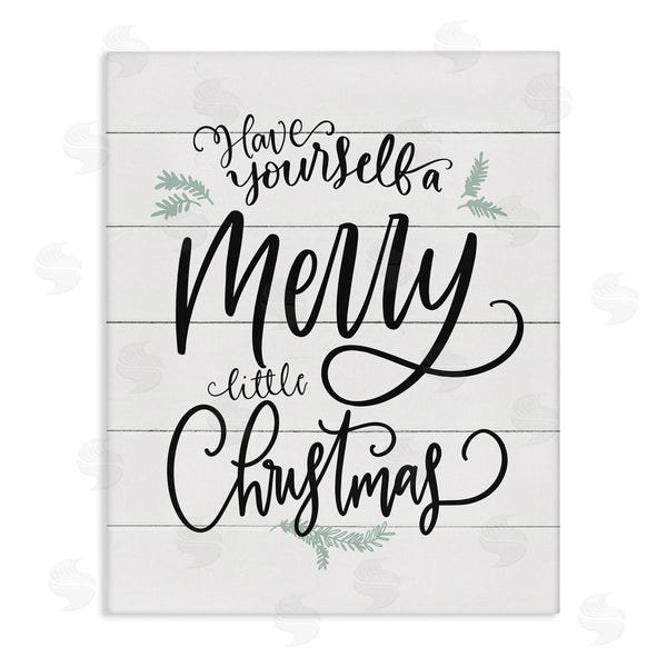 stupell industries Lettered and Lined | Merry Little Christmas Planked Phrase