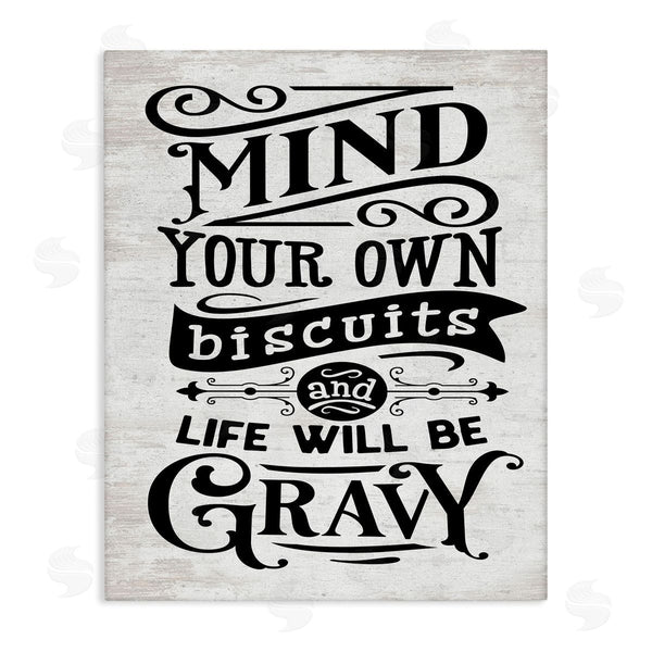 stupell industries Lettered and Lined | Mind Your Biscuits Life Will Be Gravy Farmhouse Phrase Wall Art