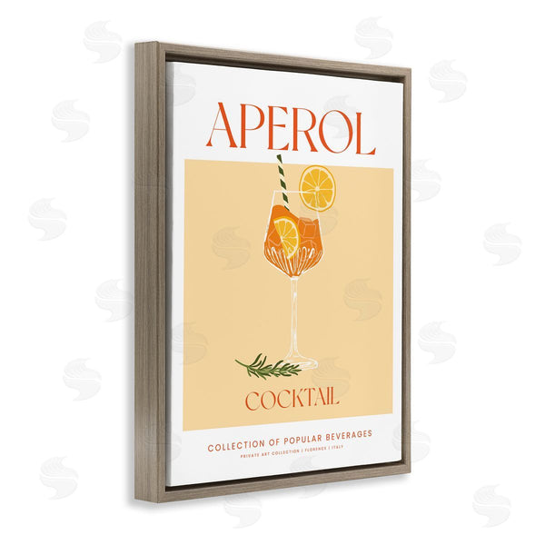 Stupell Industries Lettered And Lined | Minimal Aperol Cocktail