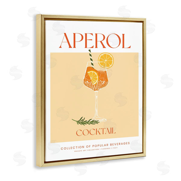 Stupell Industries Lettered And Lined | Minimal Aperol Cocktail