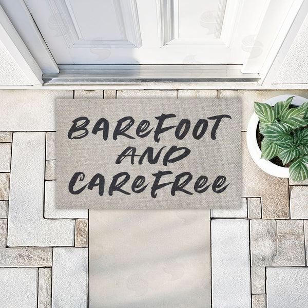 Stupell Industries Lettered And Lined | Minimal Barefoot And Carefree Faux Sisal Door Mat