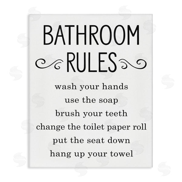 stupell industries Lettered and Lined | Minimal Bathroom Rules Sign Good Family Hygiene Wall Art