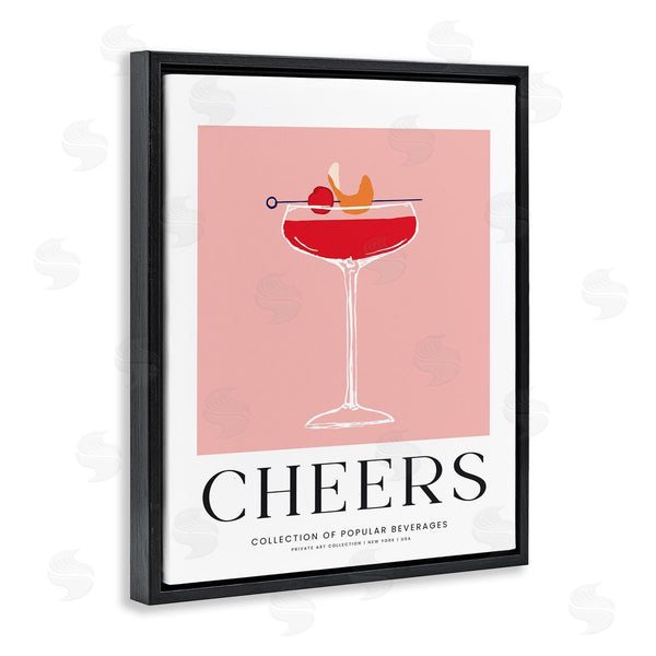 Stupell Industries Lettered And Lined | Minimal Cheers Cocktail