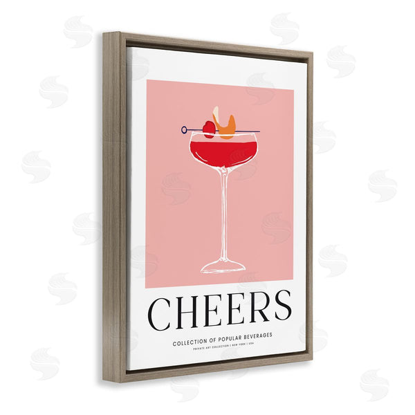 Stupell Industries Lettered And Lined | Minimal Cheers Cocktail