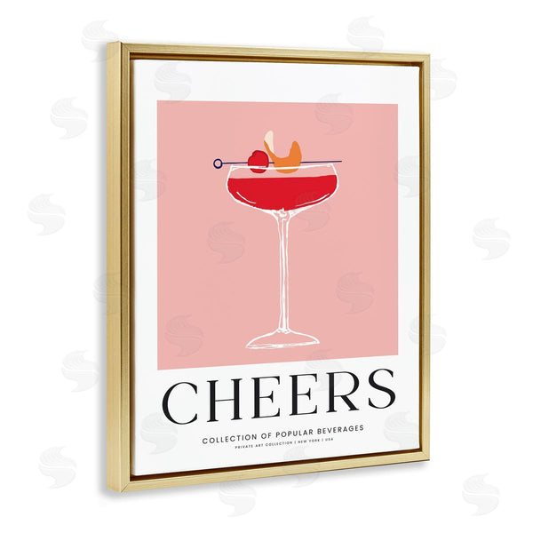 Stupell Industries Lettered And Lined | Minimal Cheers Cocktail