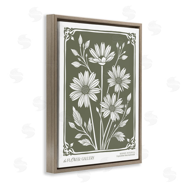 Stupell Industries Lettered And Lined | Minimal Daisies On Green