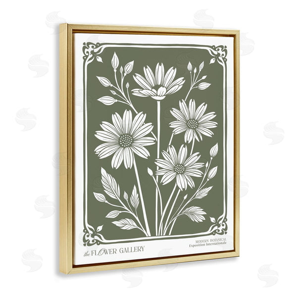 Stupell Industries Lettered And Lined | Minimal Daisies On Green