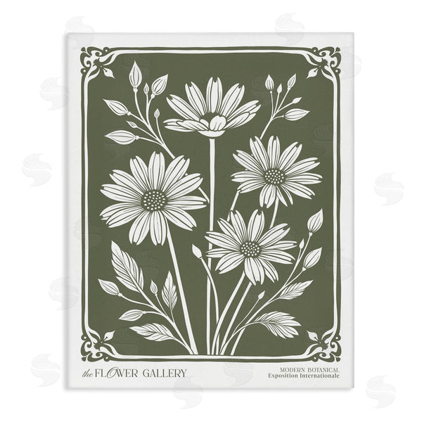 stupell industries Lettered and Lined | Minimal Daisies on Green