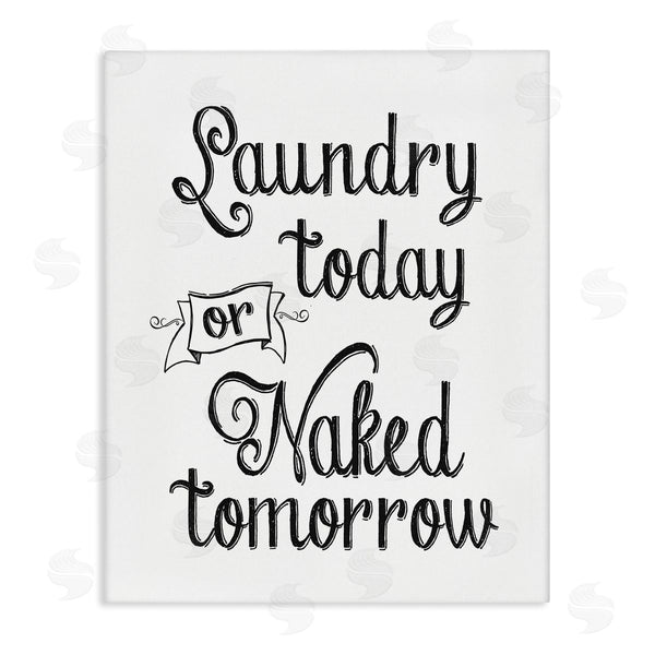 stupell industries Lettered and Lined | Minimal Laundry Today Naked Tomorrow Phrase Vintage Typography Wall Art