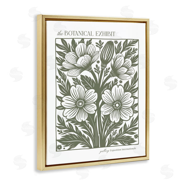 Stupell Industries Lettered And Lined | Minimal Moss Hued Florals