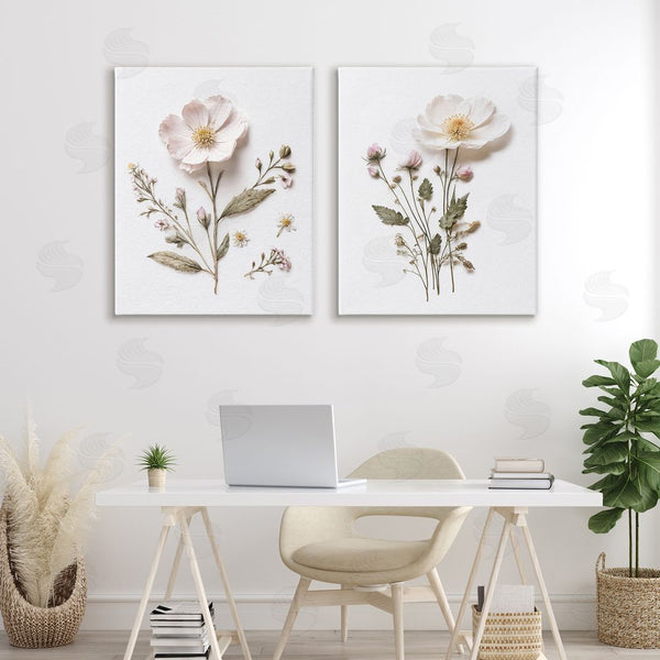 Stupell Industries Lettered And Lined | Minimal Pressed Flowers Wall Art