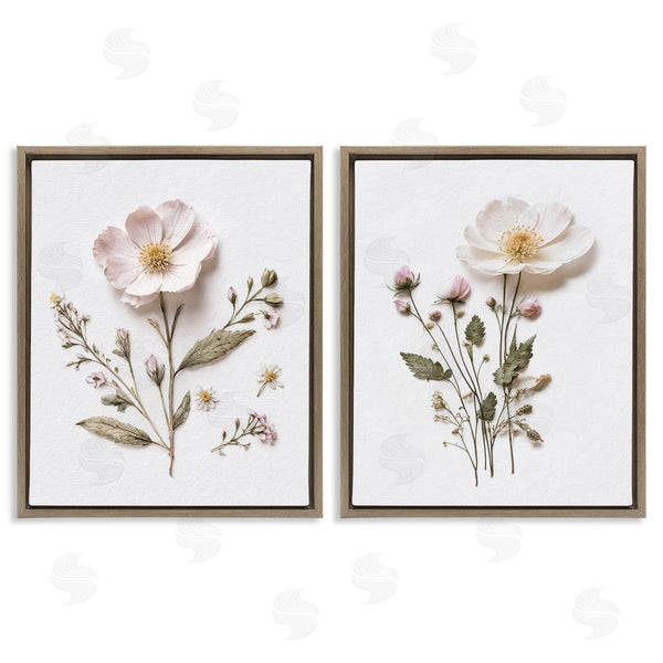Stupell Industries Lettered And Lined | Minimal Pressed Flowers Wall Art