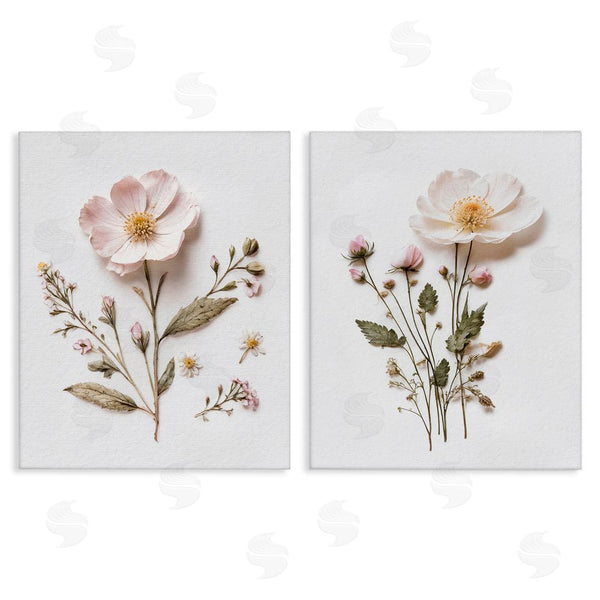 stupell industries Lettered and Lined | Minimal Pressed Flowers Wall Art