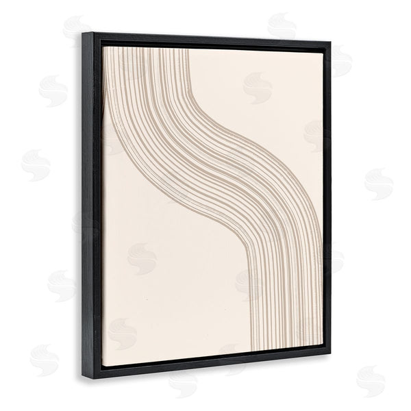 Stupell Industries Lettered And Lined | Minimal Retro Curved Stripes Neutral Beige Tones Wall Art