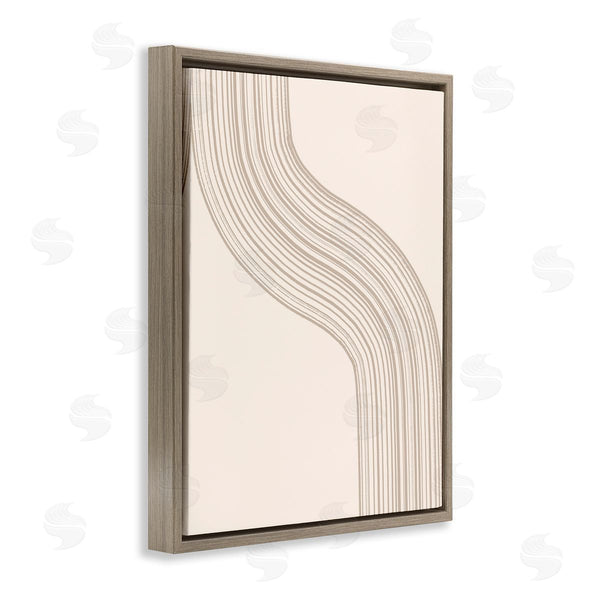 Stupell Industries Lettered And Lined | Minimal Retro Curved Stripes Neutral Beige Tones Wall Art