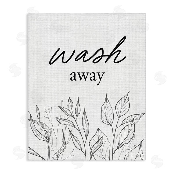 stupell industries Lettered and Lined | Minimalist Leaves Wash Away Wall Art
