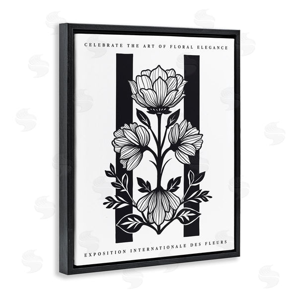 Stupell Industries Lettered And Lined | Mirrored Black And White Blooms