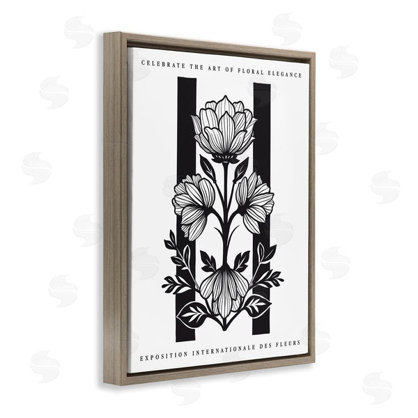 Stupell Industries Lettered And Lined | Mirrored Black And White Blooms