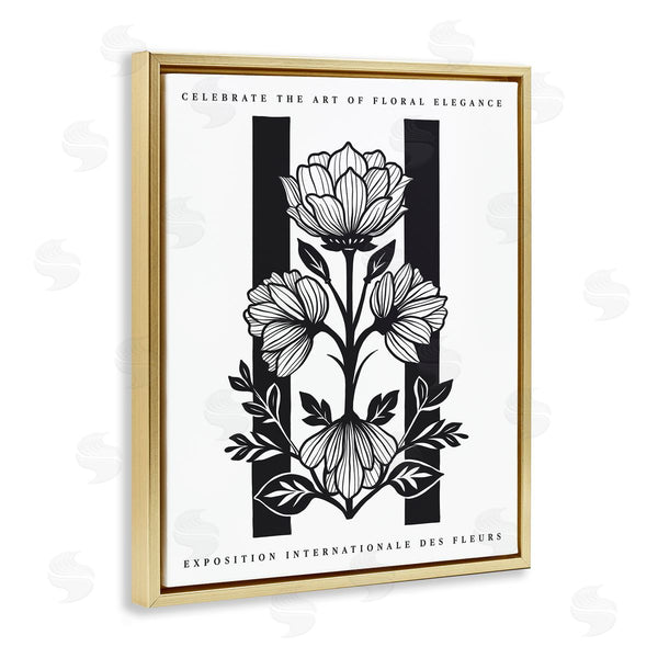 Stupell Industries Lettered And Lined | Mirrored Black And White Blooms
