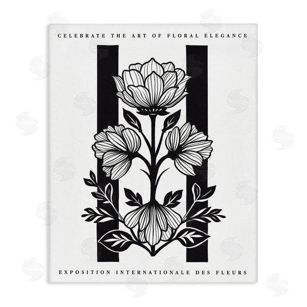 stupell industries Lettered and Lined | Mirrored Black and White Blooms