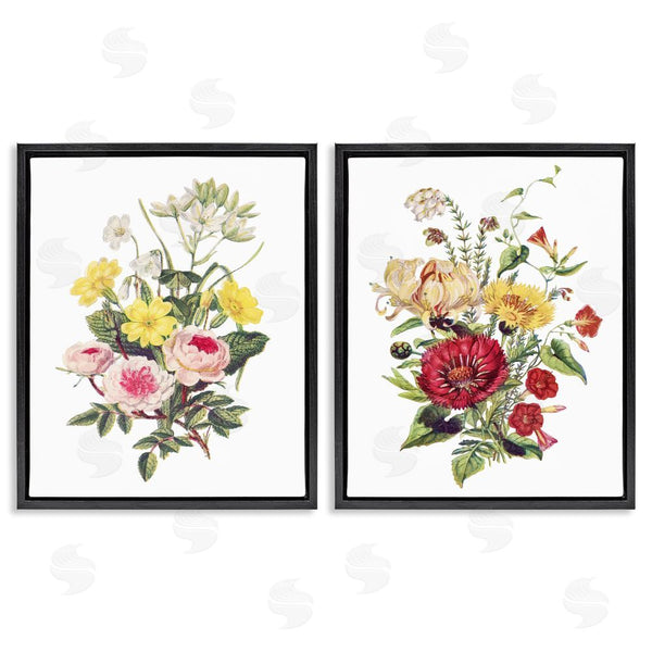 Stupell Industries Lettered And Lined | Mixed Flower Bushels Wall Art