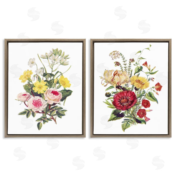 Stupell Industries Lettered And Lined | Mixed Flower Bushels Wall Art