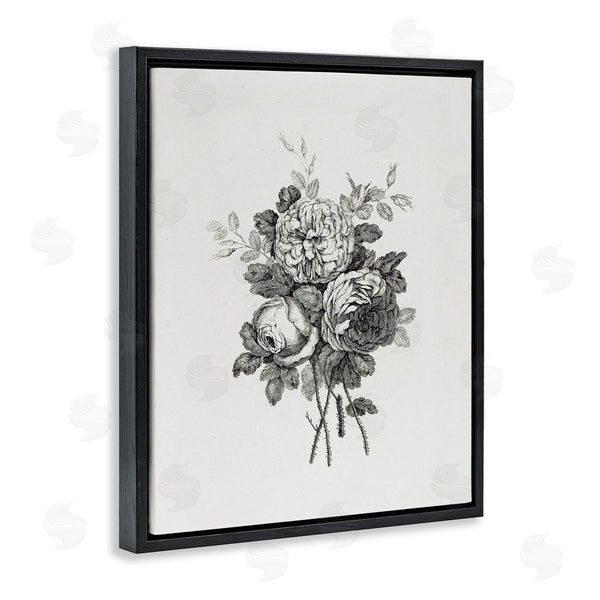 Stupell Industries Lettered And Lined | Mixed Monochrome Flowers