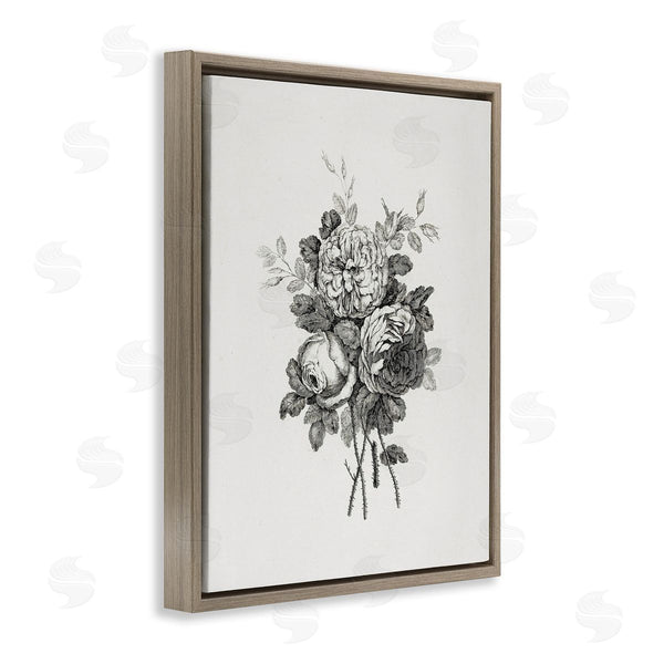 Stupell Industries Lettered And Lined | Mixed Monochrome Flowers