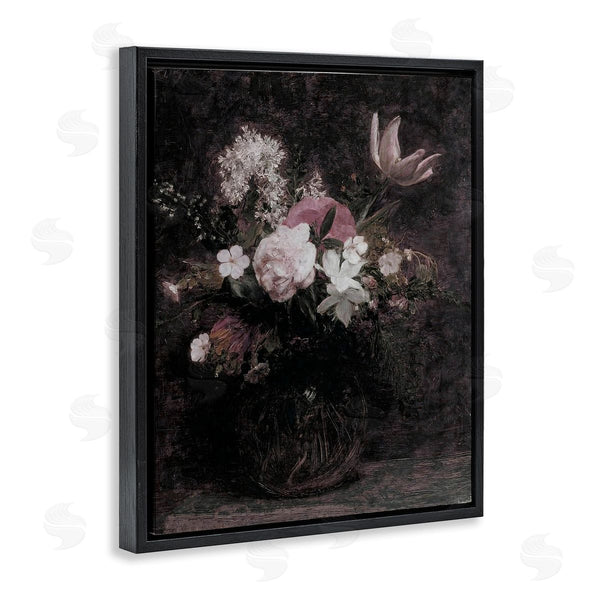 Stupell Industries Lettered And Lined | Mixed Shadowed Flower Bouquet