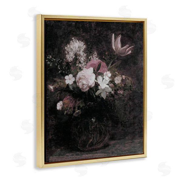 Stupell Industries Lettered And Lined | Mixed Shadowed Flower Bouquet