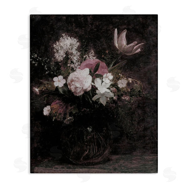 stupell industries Lettered and Lined | Mixed Shadowed Flower Bouquet