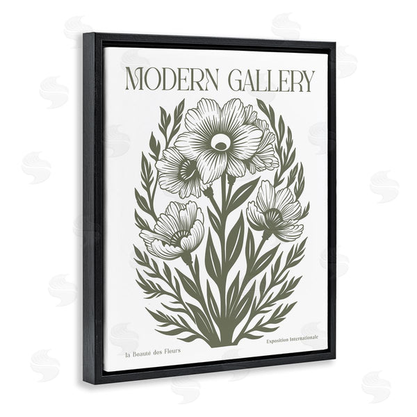 Stupell Industries Lettered And Lined | Modern Gallery Green Florals