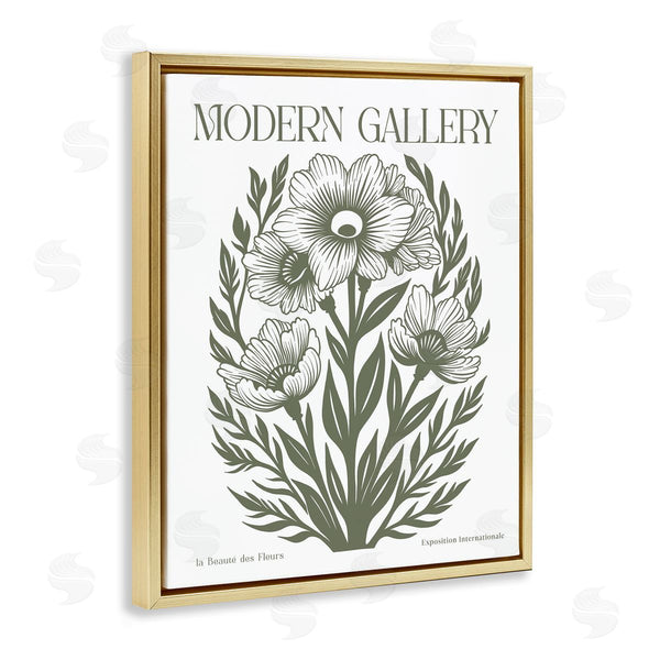 Stupell Industries Lettered And Lined | Modern Gallery Green Florals