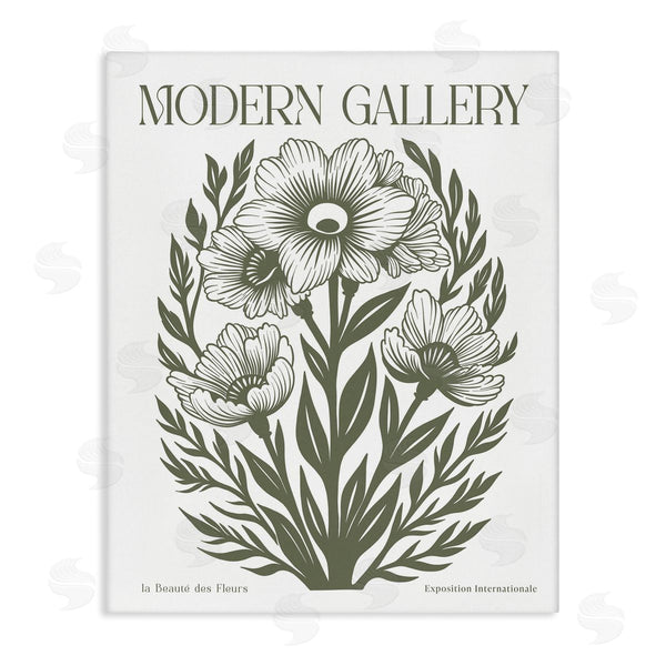 stupell industries Lettered and Lined | Modern Gallery Green Florals