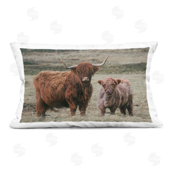 stupell industries Lettered and Lined | Mom & Baby Cow Printed Throw Pillow