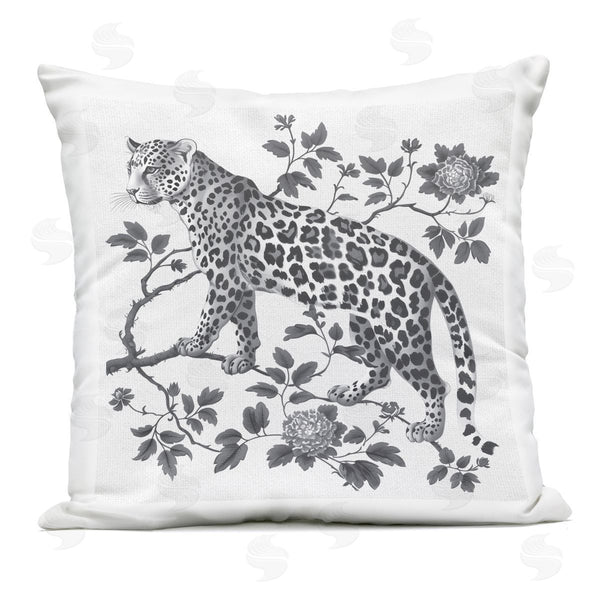 Stupell Industries Lettered And Lined | Monochrome Detail Leopard Printed Throw Pillow