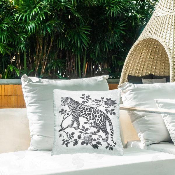 Stupell Industries Lettered And Lined | Monochrome Detail Leopard Printed Throw Pillow