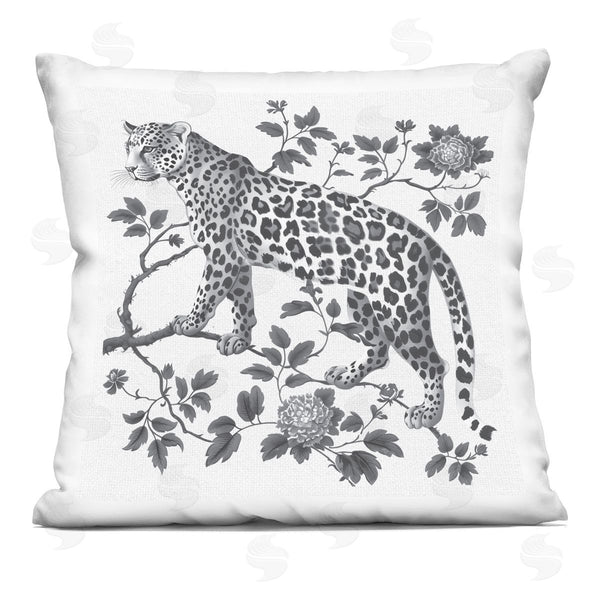 stupell industries Lettered and Lined | Monochrome Detail Leopard Printed Throw Pillow