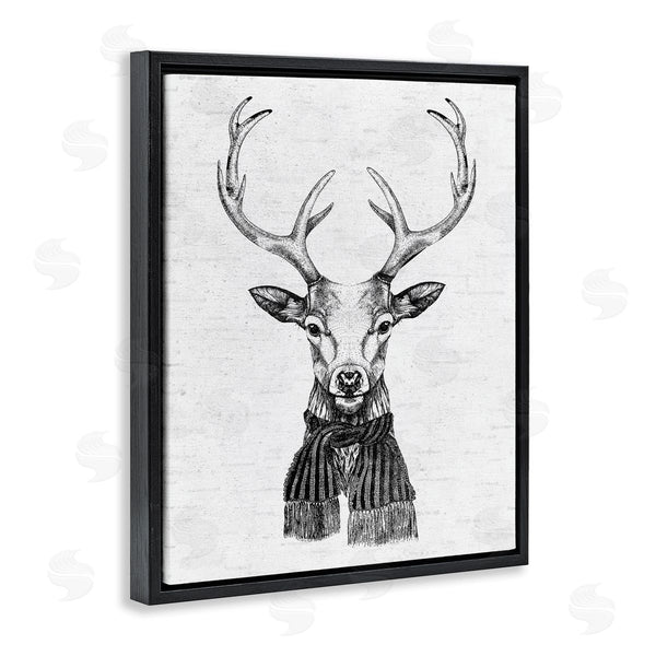 Stupell Industries Lettered And Lined | Monochrome Holiday Deer