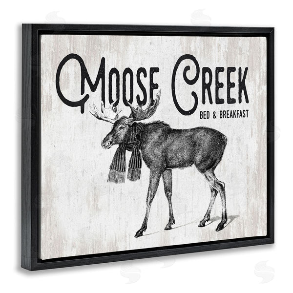 Stupell Industries Lettered And Lined | Moose Creek Bed & Breakfast Rustic Wearing Scarf Wall Art