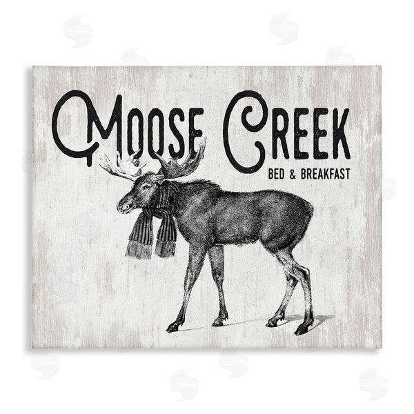 stupell industries Lettered and Lined | Moose Creek Bed & Breakfast Rustic Wearing Scarf Wall Art