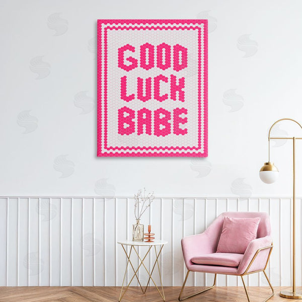 Stupell Industries Lettered And Lined | Mosaic Good Luck Babe
