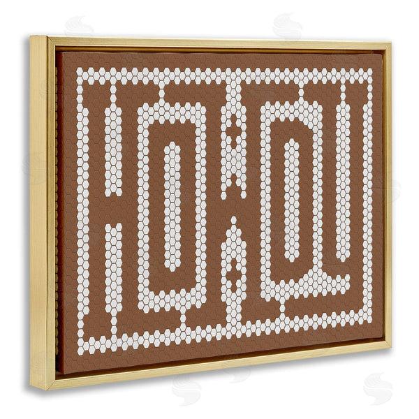 Stupell Industries Lettered And Lined | Mosaic Style Howdy In Brown